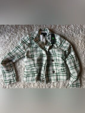 Green Plaid Tweed Jacket - Rachel Zoe